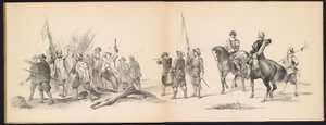 ライデン学生の仮面舞踏会、1850年（プレート12） 1629年のヘルトーヘンボスでのフレデリック・ヘンドリックによるイントクト：H.H. Leydsche Hoogeschool den XI の学生 1850 年 6 月 (オブジェクトのシリーズ タイトル) 作： Carel Christiaan Antony Last