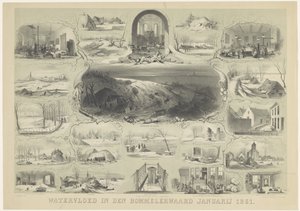1861 年 1 月のボンメラーヴァルトの洪水 (オブジェクトのタイトル) 作： Carel Christiaan Antony Last