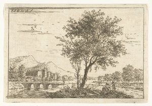 川沿いの城のある丘陵の風景 風景（シリーズタイトル） 作： Carel Frederik Bendorp (I)