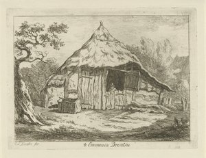 上部ドアが開いている農家 In Emmen in Drenthe (オブジェクトのタイトル) 風景 (1-6) (連載タイトル) 作： Carel Lodewijk Hansen