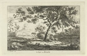 休む羊飼い Te Eext in Drenthe (オブジェクトのタイトル) 風景 (a-f) (連載タイトル) 作： Carel Lodewijk Hansen