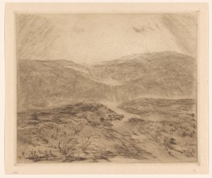 太陽光線のある砂丘の風景 作： Carel Nicolaas Storm van 