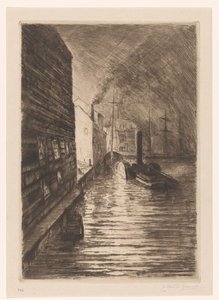 夜のフリシンゲンの造船所 作： Carel Nicolaas Storm van 