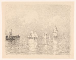 クックスハーフェンの路上で帆船 作： Carel Nicolaas Storm van 