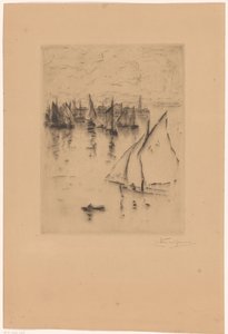 ルアーブル港前の帆船 作： Carel Nicolaas Storm van 
