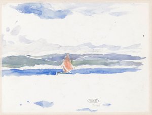 ボートで海を眺める(?) 作： Carel Nicolaas Storm van 