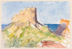 ラグーザ、ホテルの窓から見た古城 インペリアル 1902年（朝） 作： Carel Nicolaas Storm van 