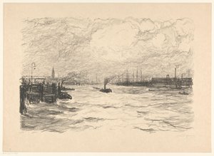 ハンブルク港のタグボート 作： Carel Nicolaas Storm van 