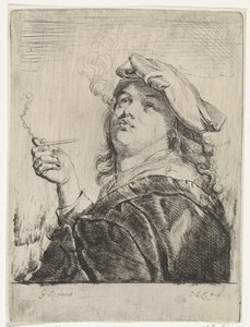 手にパイプを持つ喫煙者 作： Carel de Moor (II)