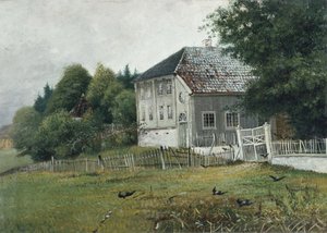 Drøbakの公証人の家（キャンバスに油彩） 作： Carl Edvard Diriks