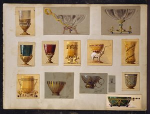 カール・ファベルジェの家のデザインセレクション（鉛筆・水彩・紙 作： Carl Fabergé