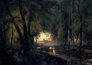 シュパンダウ近くの森の小道、1835年 作： Carl Blechen
