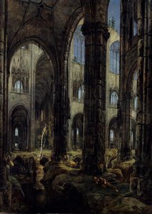 ゴシック様式の教会遺跡、1826年 作： Carl Blechen