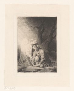 ゲッセマネの園で天使に慰められるキリスト 作： Carl Bloch