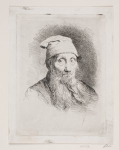 帽子をかぶった老人。 バスト画像 作： Carl Bloch