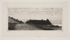 ビーチ沿いの家。 夏の夜 作： Carl Bloch