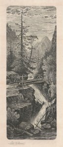 滝、ロッキー山脈 作： Carl C. Brenner