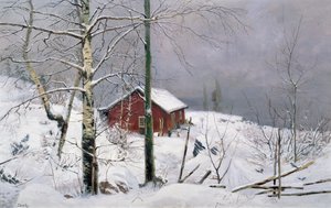 小さな所有地（キャンバスに油彩） 作： Carl Edvard Diriks