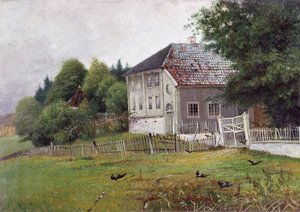 公証人の家、ドローバック (キャンバスに油彩) 作： Carl Edvard Diriks