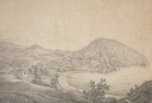 1810年代にグルスフのリシュリュー公、アルマンドのエマニュエルデュプレシス邸宅の眺め 作： Carl Ferdinand von Kugelgen