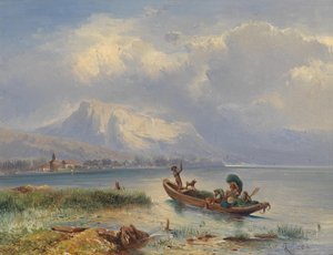 干し草の収穫を終えて帰宅 作： Carl Franz Emanuel Haunold