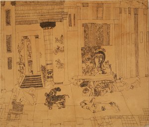 無題（皇帝像と虎のいる宮殿）