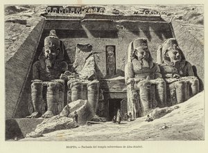エジプト-アブシンベルの地下寺院のファサード 作： Carl Friedrich Heinrich Werner
