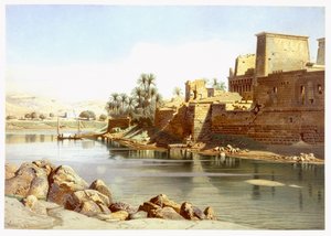 フィラエのイシス神殿、1870年 作： Carl Friedrich Heinrich Werner