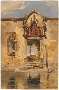 運河から見たマドンナ・デッラ・ミゼリコルディアのポータル 作： Carl Friedrich Heinrich Werner