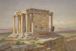 アテナナイキの神殿。北東からの眺め、1877 作： Carl Friedrich Heinrich Werner