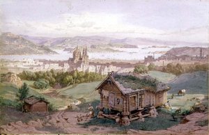 クリスチャニアの眺め 作： Carl Friedrich Heinrich Werner