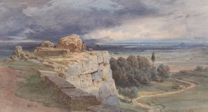 1856年、北からサン・フェリーチェ・チルチェオに向かうノルバの眺め。 作： Carl Friedrich Heinrich Werner
