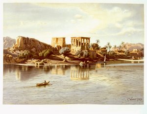 フィラエ島の眺め、1874 作： Carl Friedrich Heinrich Werner