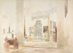エアフルトの聖セヴラン教会の内部、1855 年。 作： Carl Georg Anton Graeb