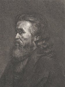 あごひげを生やした老人の肖像画、カリフォルニア州。 1767-1807。 作： Carl Gottlieb Rasp