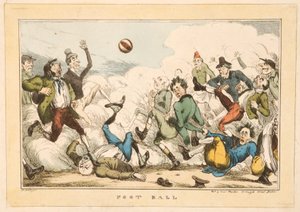 1820年にロンドンの路上でサッカー 作： Carl H. Heath