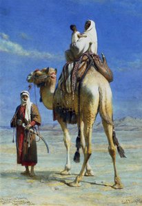ワディ・ムーサのベドウィン家、シリア砂漠、1859