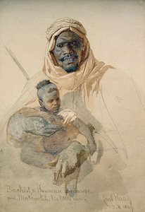 1859年、彼の幼い息子であるハワズィーンベダウィーとマブズーフのバキスト（鉛筆とトイレットペーパーで洗う）