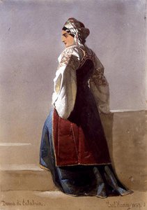Donna di Calabria」、イタリアの少女のポートレート 作： Carl Haag