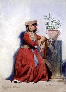 イタリアの田舎娘を描いた「Donna di Netuno」。 作： Carl Haag