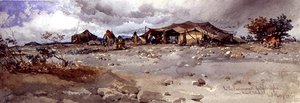 タボズ山近くのアジャイル・アガの野営地にて