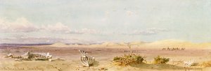 砂漠の砂丘、カイロ、スエズ、1859