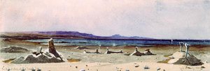 メッカの砂漠にある墓 紅海近くの巡礼者たち 作： Carl Haag