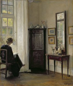 女性の読書とインテリア 作： Carl Holsoe