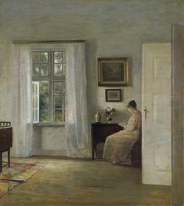 The Reader par Holsoe, Carl (1863-1935), - 木に油彩, 70x62,5 - 個人蔵 作： Carl Holsoe