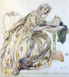 クリスマスデコレーション（水彩・紙） 作： Carl Larsson