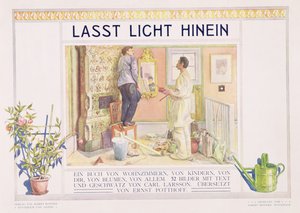 「Lasst Licht Hinin」（「Let in More Light」）の口絵、1909 作： Carl Larsson