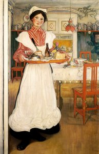 マルティナが朝食を運ぶトレイ 作： Carl Larsson