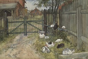 The Home、A Homeシリーズ、c.1895（紙のトイレ） 作： Carl Larsson