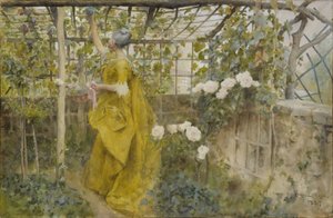 つる、1884年（紙にトイレ） 作： Carl Larsson